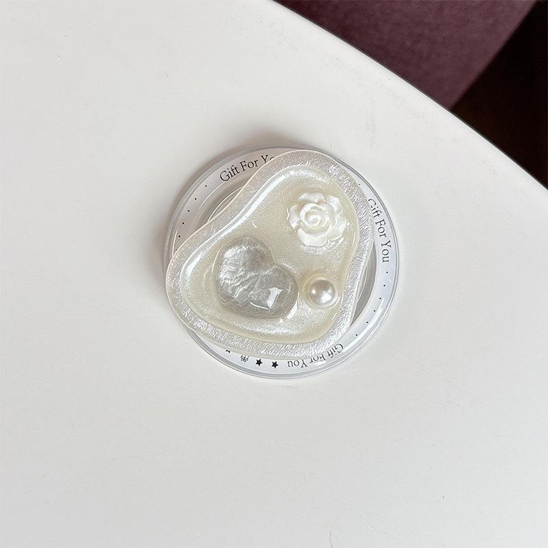 

Эстетичный магнитный держатель-подставка для телефона из смолы, с жемчужиной, на защелке, милый настольный аксессуар для просмотра без помощи рук, портативное кольцо для телефона