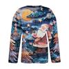Women's Fashion Christmas Printed Long Sleeve Knitted Cardigan Button Down Jacket