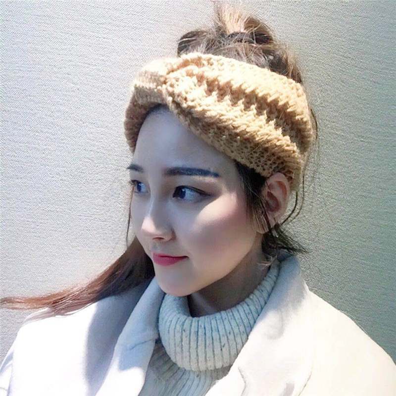 New knitted hat wool warm headgear winter covering artifact knitted headband headscarf scarf