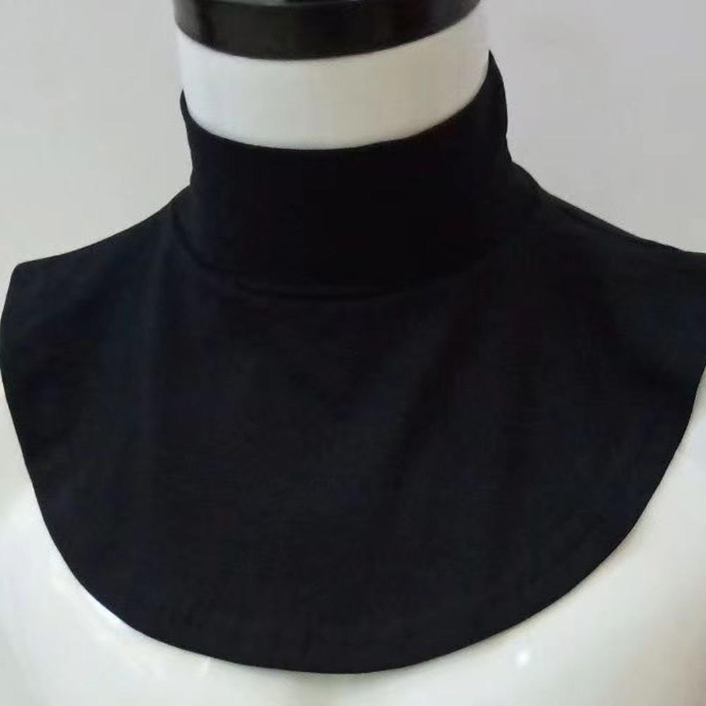 Cuello alto de mujer con cuello falso para camisa Algodón para mujer Cuello falso Color sólido Cubrecuello Blusa Cuellos desmontables