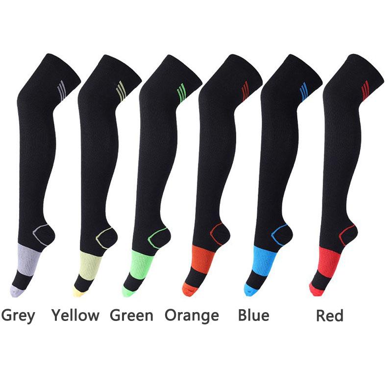 1 Paar Stil Zufällig Über Knie Laufen Herren Damen Kompressionssocken Für Fußball Anti-Ermüdung Schmerzlinderung Kompressionssocken Unisex