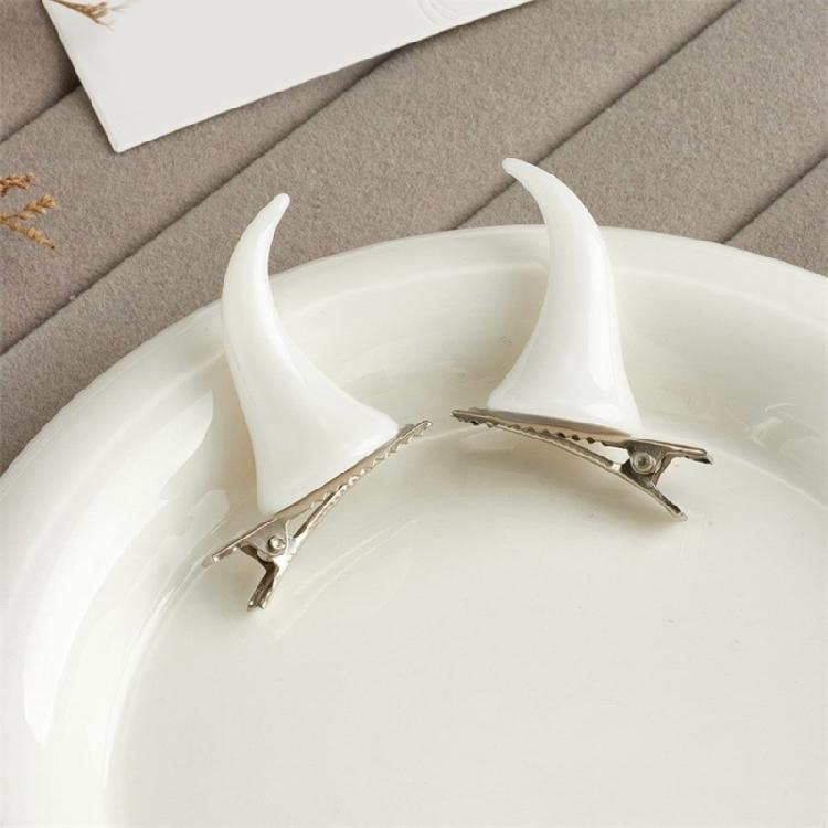 1pair Goth Bull Horn Hairpin Carnivals Hair Clip Halloween Hairpin for Girl