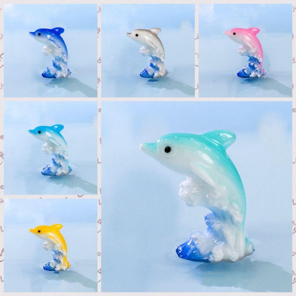 Ocean Series Seven Color Dolphin Cartoon Car Desktop Ornaments Mini Dolphins Ornaments  Aquarium