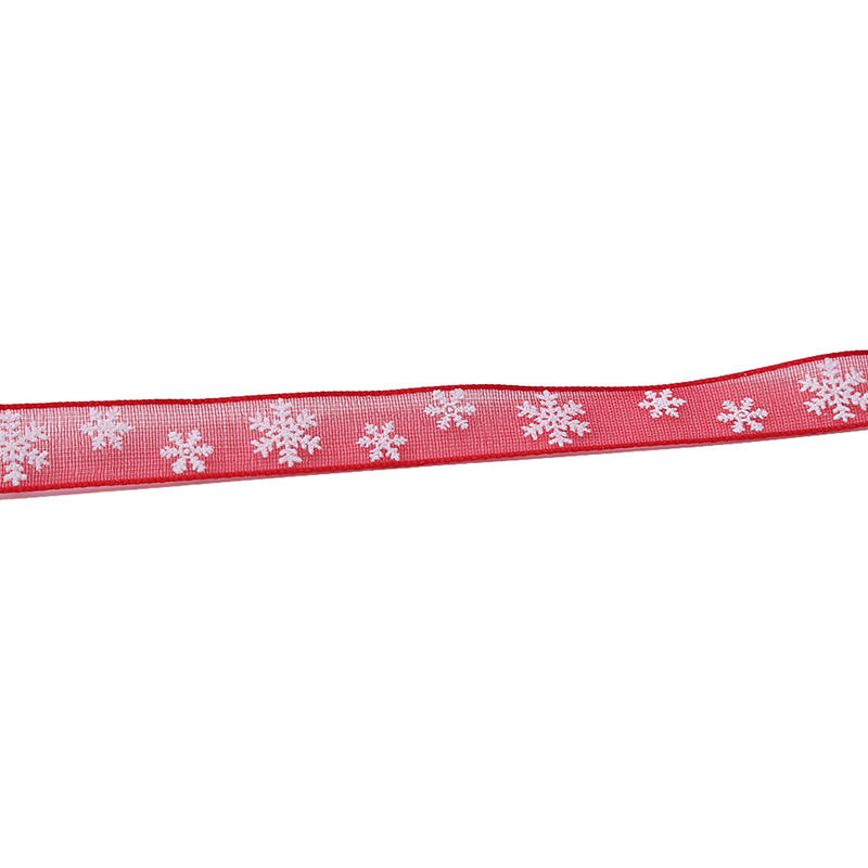 Christmas Printed Ribbons Crafts Sewing Clothing Gift Bow Natural Organza Satin Ribbon Wedding Diy Trim Fabric Decor Accessories