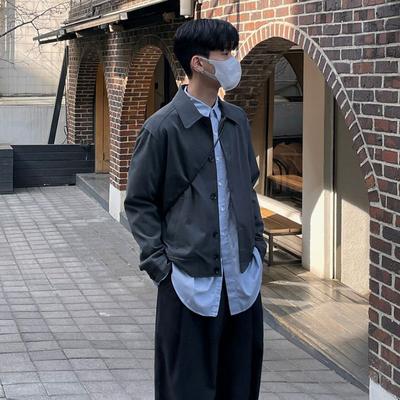 Men's Short Jacket Spring and Autumn Korean Style Loose and Trendy Japanese Casual Tops and Jackets