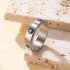 Blue Enamel Evil Eye Anxiety Rings Stainless Steel Spinning Rotate Fidget Ring Amulet Jewelry Gift for Men Women