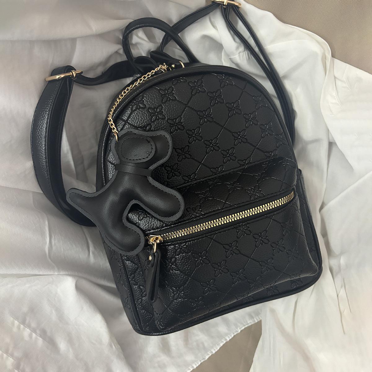 

2025 Autumn/Winter Women s Fashion PU Embossed Trendy Backpack Without Pendant чорний