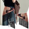Retro Tassel Triangle Waistband Women Wide Waist Belt Embroidered Printed Corset Belt Shirt Dress Belt Coat Decor Accessories