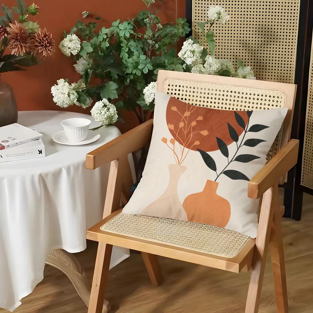 Boho Matisse Coral Lines Cushion Cover Silky Short Plush Invisible Zipper Dustproof Sofa Pillow Case for Home Decor