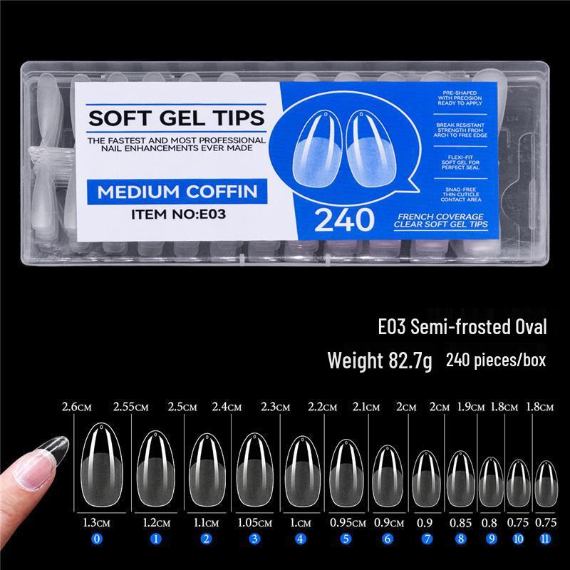 

Ультратонкие бесшовные балетные типсы-капли для ногтей, полное покрытие, набор из 240 штук