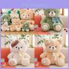 Plush Teddy Bear Toy With Beret And Bow For Kids Birthday Gift