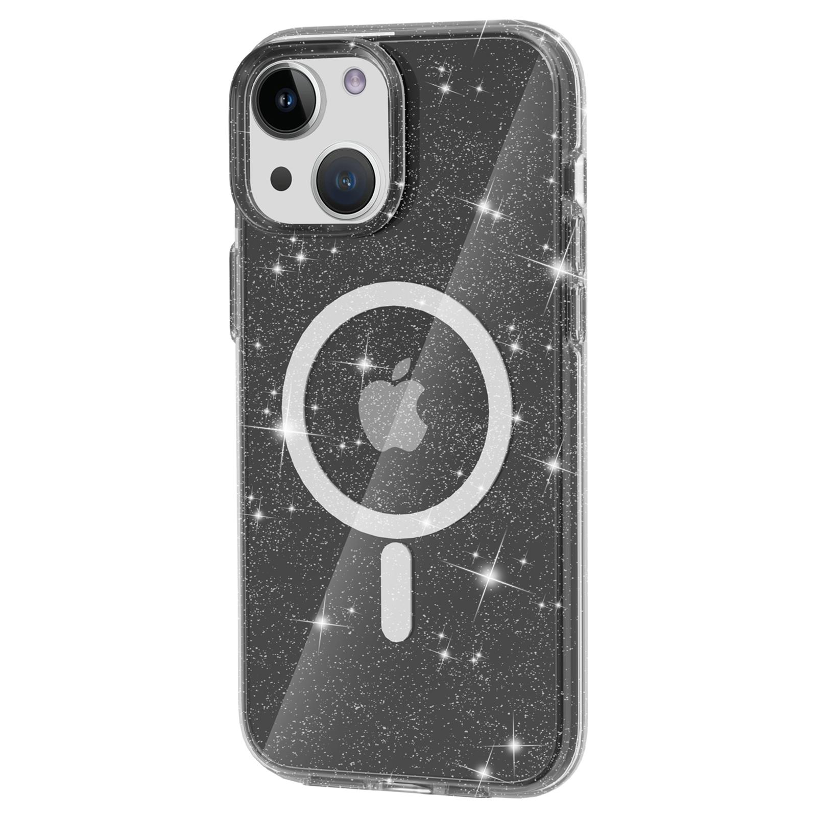 

AMORUS For iPhone 15 Magnetic Case Compatible with MagSafe Glitter Powder PC + TPU Phone Cover