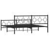 Metal Bed Frame with Headboard and Footboard Black 183x213 cm