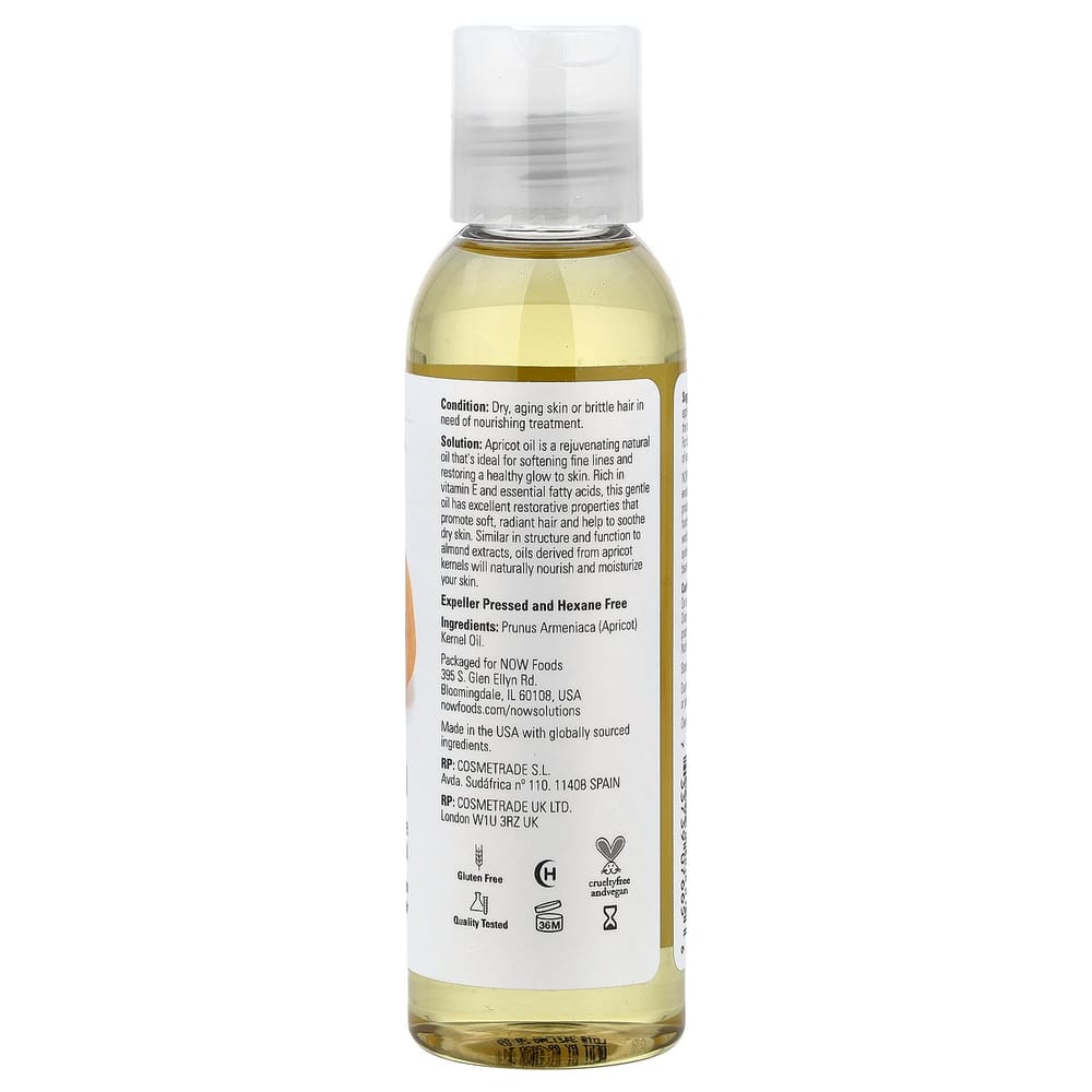 Now Foods Solutions Apricot Oil 118ml (4 Fl Oz)