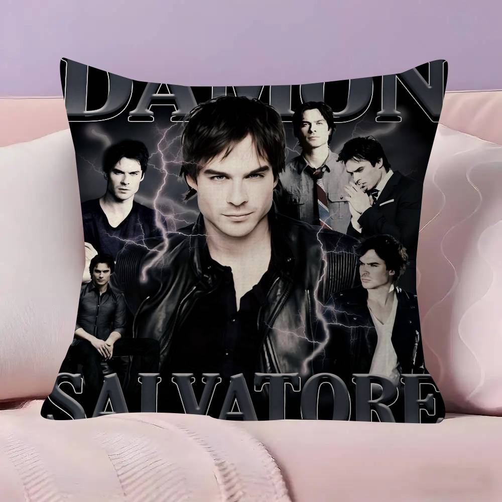 Damon Salvatore The Vampire Pillowcases Home Bedding Decorative Pillow Cover Wedding Super Soft Pillow Case