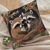 Raccoon Embroidery Cushion Covers Chair Living Room Pillowcase Cozy Zipper Sofa Pillow Covers Animal Bedroom Indoor Home Decor
