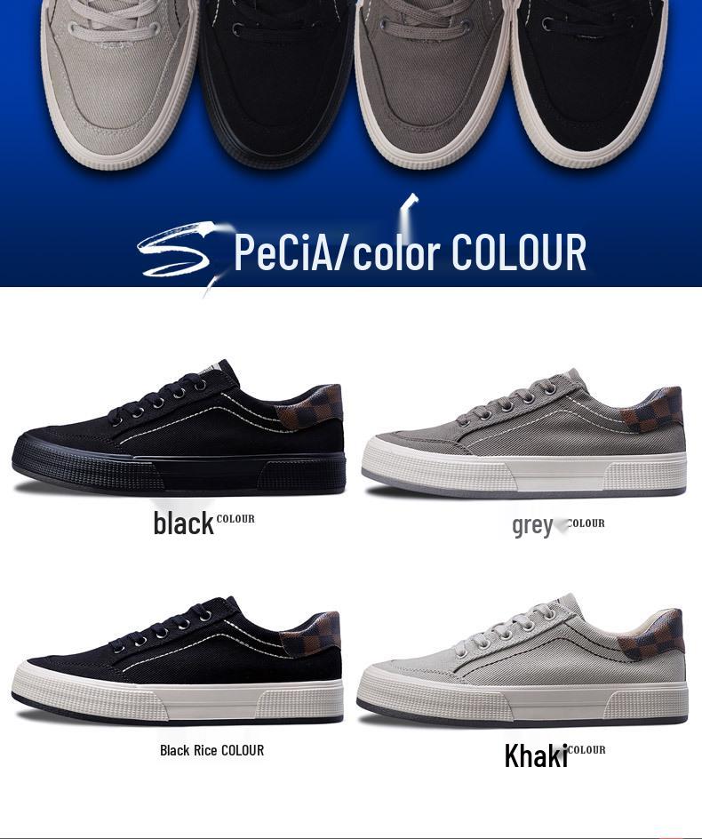 2026 Spring Korean-Style Men's Trendy Versatile Comfortable Canvas Board Shoes