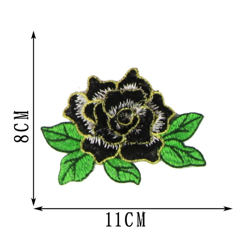 

Polyester Fiber Embroidery Flower Patch 11*8CM Clothing Accessories Embroidery Floral Applique DIY Handmade Floral Patches Dress чёрный