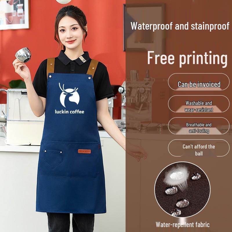 Waterproof Stain-Resistant Custom Apron for Kitchen and Gifts 07 Style/Black