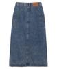 DELICCENT Side Button Denim Skirt [Blue]