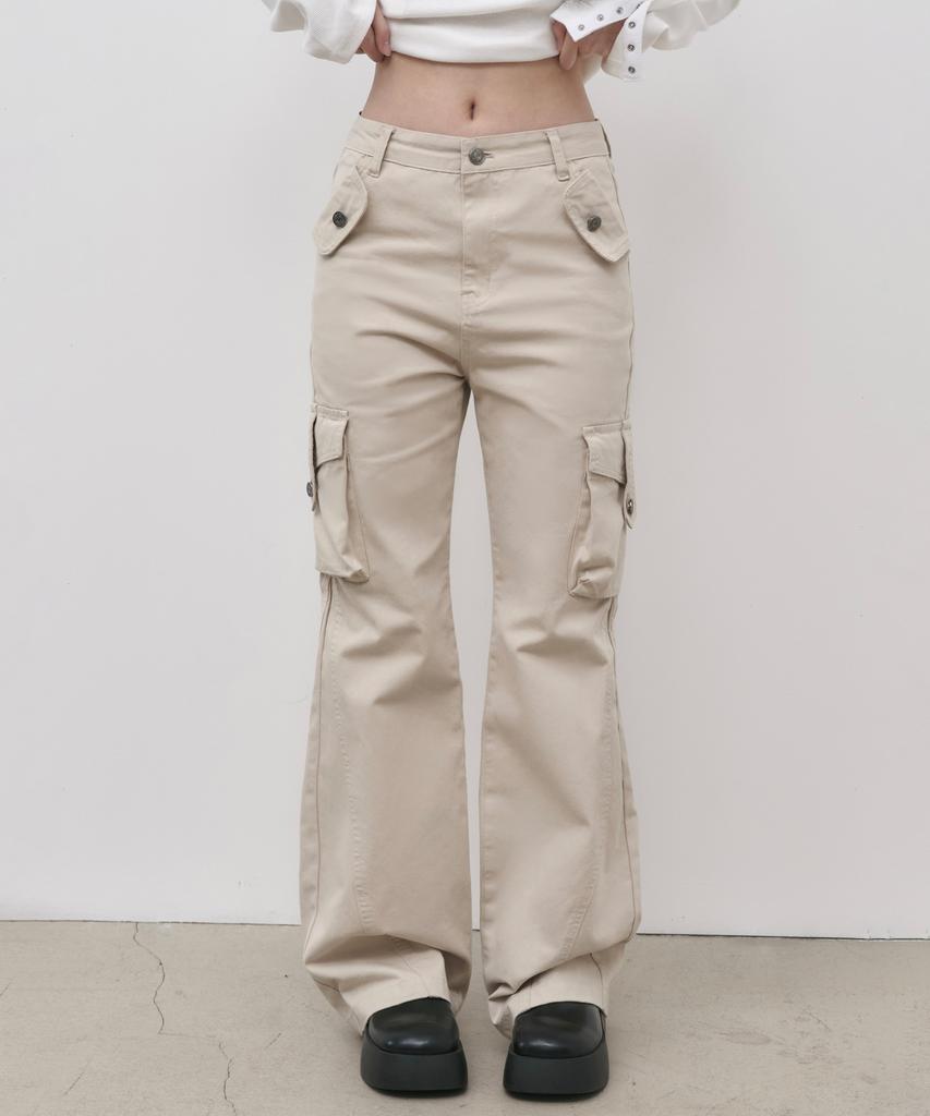Seul Side Pocket Semi-Bootcut Pants_Beige