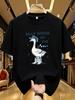 Wds0129cute Duck Print Plus Size Unisexs Round Neck Tshirt Summer Casual Short Sleeved Top Street Fashion Versatile