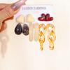 European & American Cross-Border Fashion: Orange Fruit & Green Resin Women's Earring Set