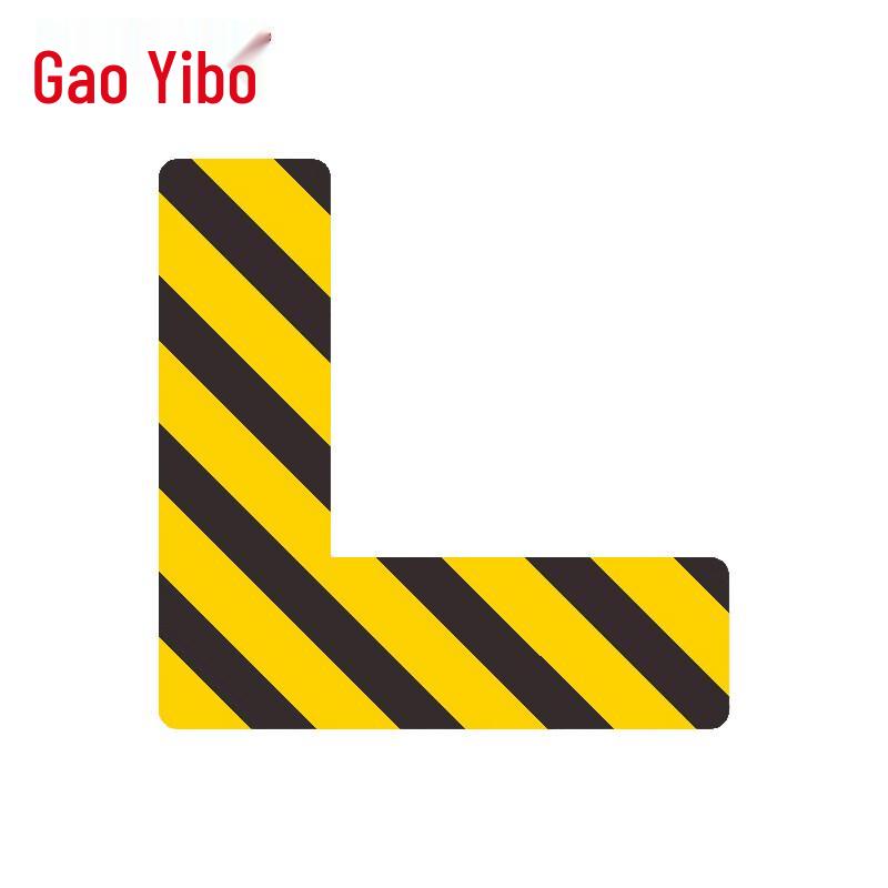 L-shaped Yellow & Black Diagonal 5S/6S Safety Warning Stickers