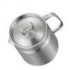 Grease Container 304 Stainless Steel 1.5L Cooking Oil Keeper Bacon Grease Storage Can with Fine Mesh Strainer and Lid