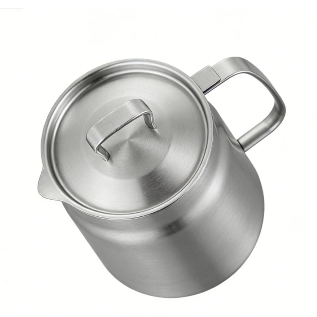 Grease Container 304 Stainless Steel 1.5L Cooking Oil Keeper Bacon Grease Storage Can with Fine Mesh Strainer and Lid