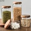Transparent Glass Storage Jar with Lid Moisture-proof Sealed Jar Tea Can Food Storage Jars Candy Jar Household Storage Container