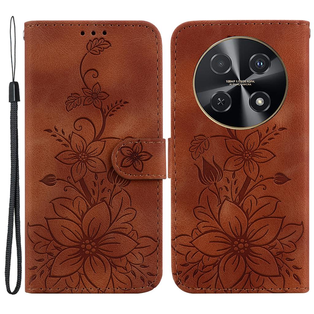 For Huawei nova 12i 4G Wallet Case PU Leather Phone Cover Flower Imprinted