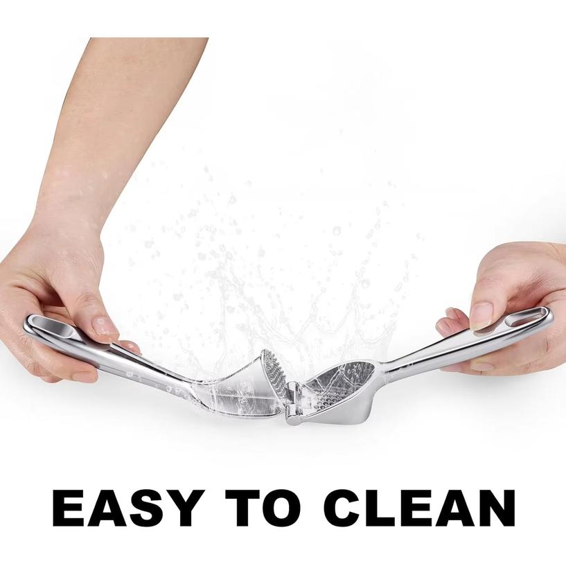 1pcs Garlic Press Easy to Squeeze and Clean with Soft Easy Squeeze Ergonomic Handle Zinc Alloy Garlic Mincer & Crusher