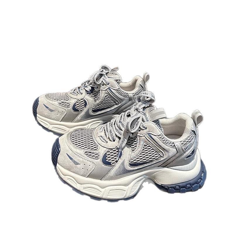 Leather little monster dad shoes women's autumn new thick-soled heightening women's shoes casual sports shoes