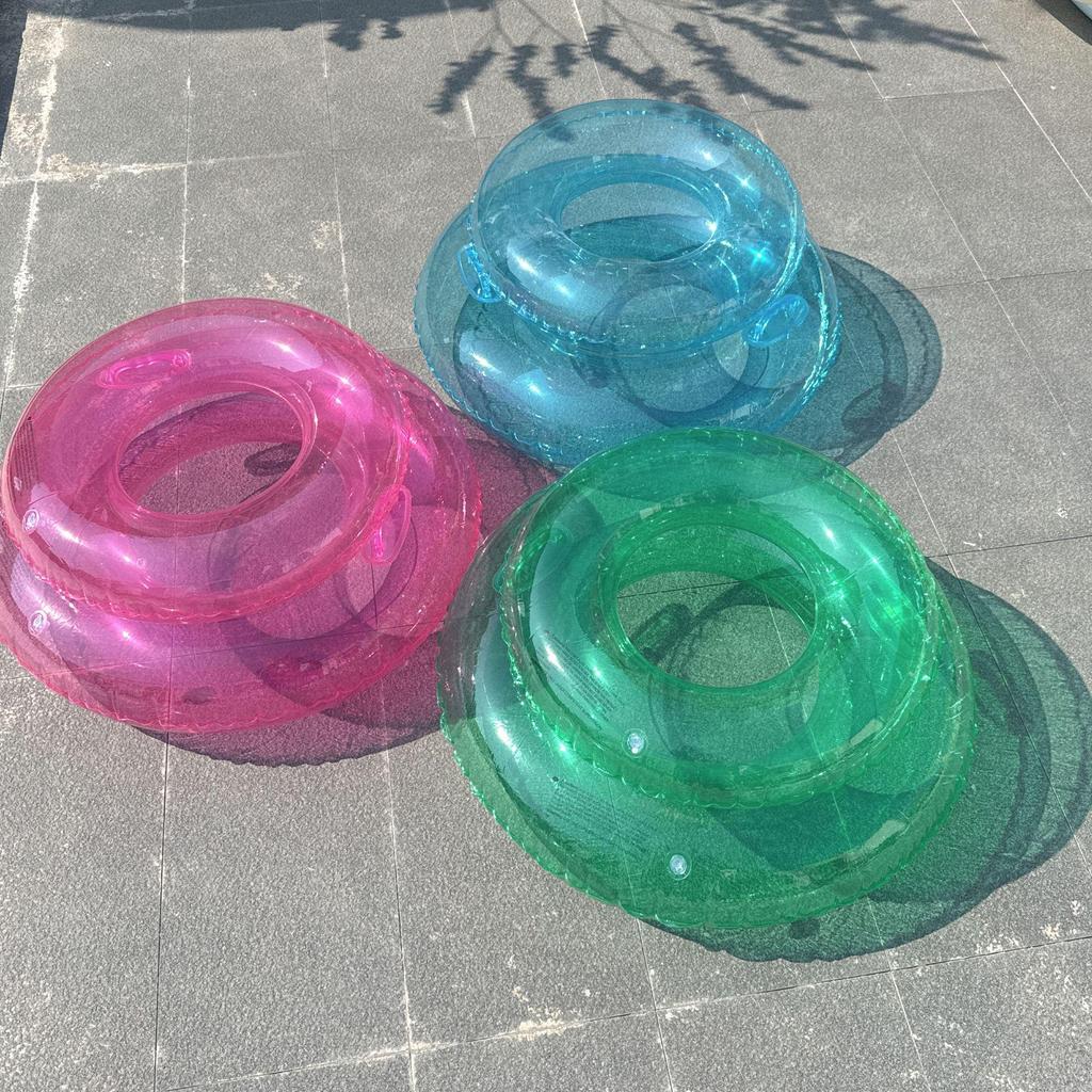 Aufblasbarer Neon-Schwimmring für Erwachsene - Verdickter fluoreszierender Rettungsring für Männer & Frauen