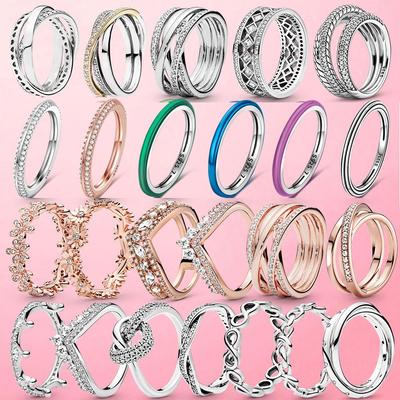 Female Ring 2022 New 925 Silver Sparkling & Polished Lines Finger Ring for Women Wedding Engagement Jewelry Gift Anel