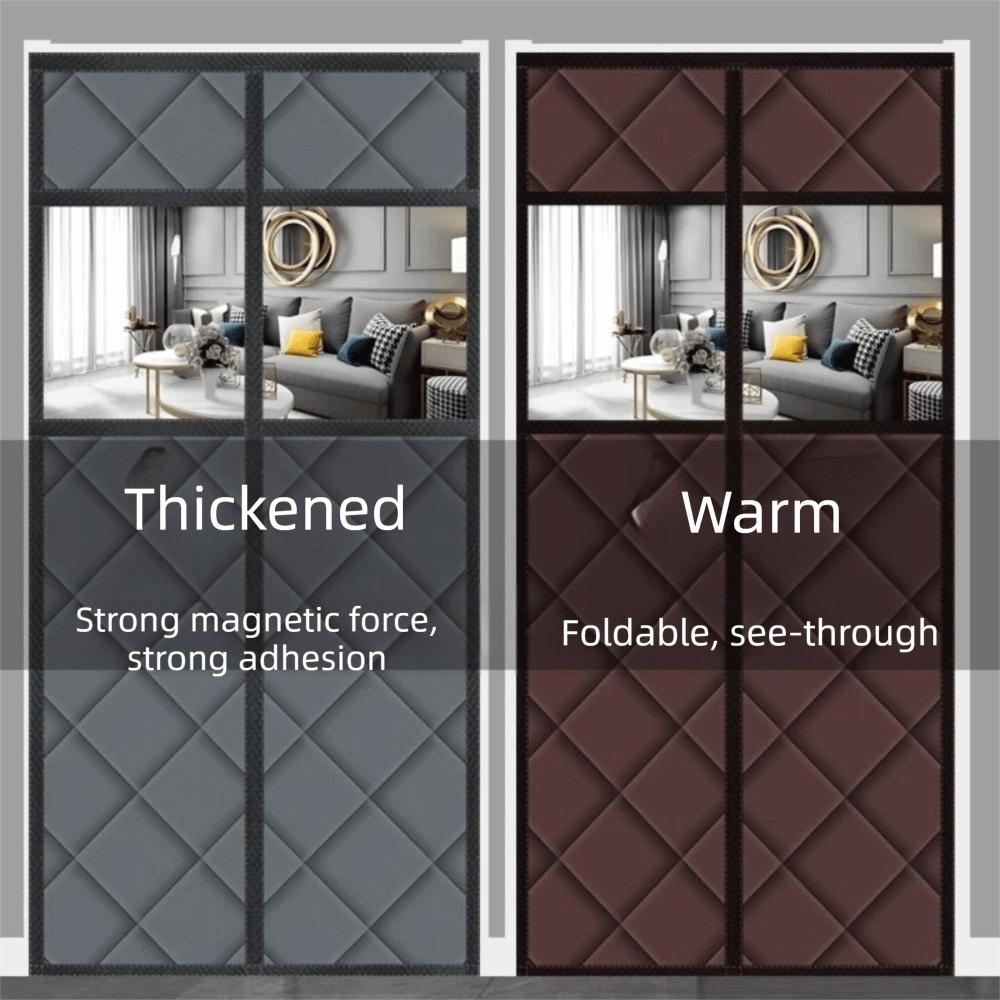 New Cotton Door Curtain Soundproof Thickened Air Conditioner Curtain No Punching Windproof Magnetic Curtain Air Conditioner Area