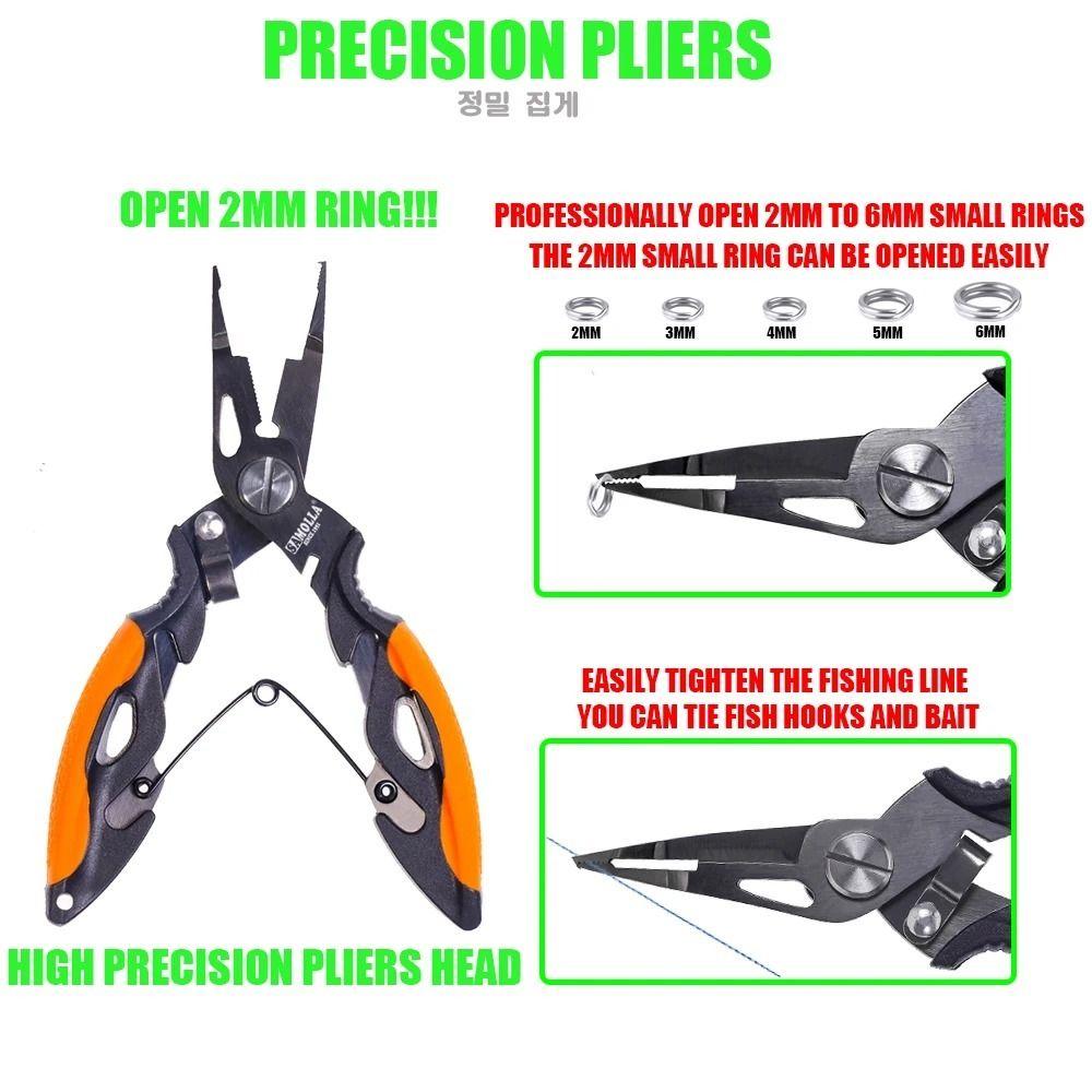 Anti-slip Fish Pliers Non-Slip Handle High-strength Fishing Tied Hooks Pliers Multifunctional Stainless Steel Luya Pliers