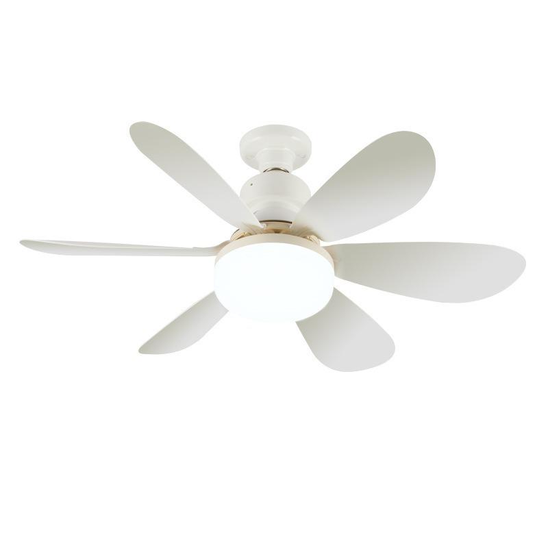 Flower-Shaped Silent LED Ceiling Fan with E27 Screw-in, Large Air Volume, Detachable Six-Blade Design