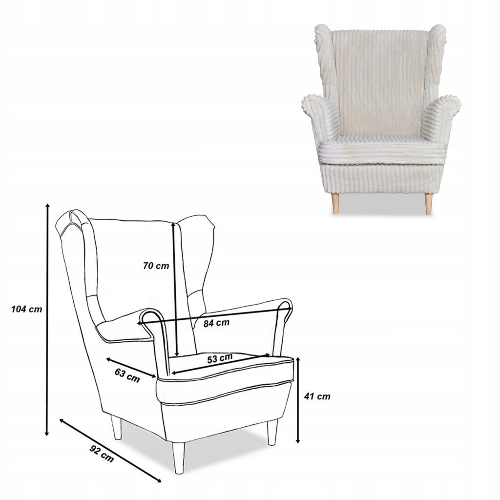 Zestaw uszak Rene Estella sofa fotele pufy Family Meble beżowy sztruks