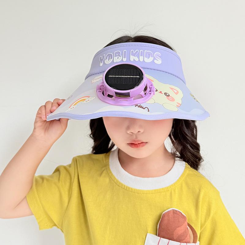Solar Children's Fan Hat Summer Cartoon Sun Protection Sun Hat Girl Girl Outdoor Sun Hat