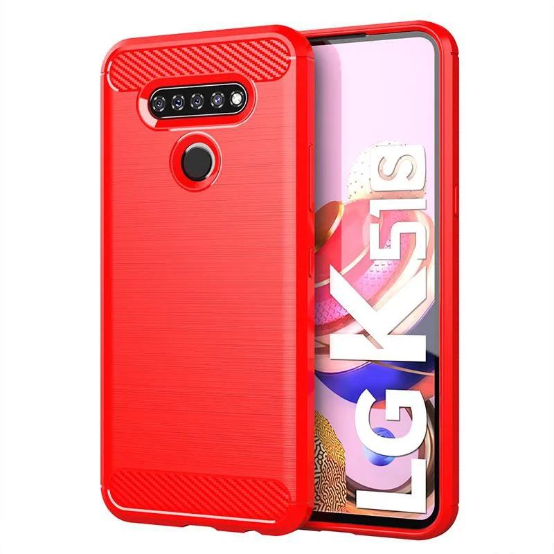 Carbon Fiber Texture TPU Case for K92 K22 K42 K52 K62 K51S K61S Velvet Stylo 6 5 V60 V50 ThinQ Shockproof Protective Cover Funda