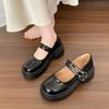 Women's new shallow muffin thick-soled buckle small fragrant Mary Jane shoes fashionable small leather shoes