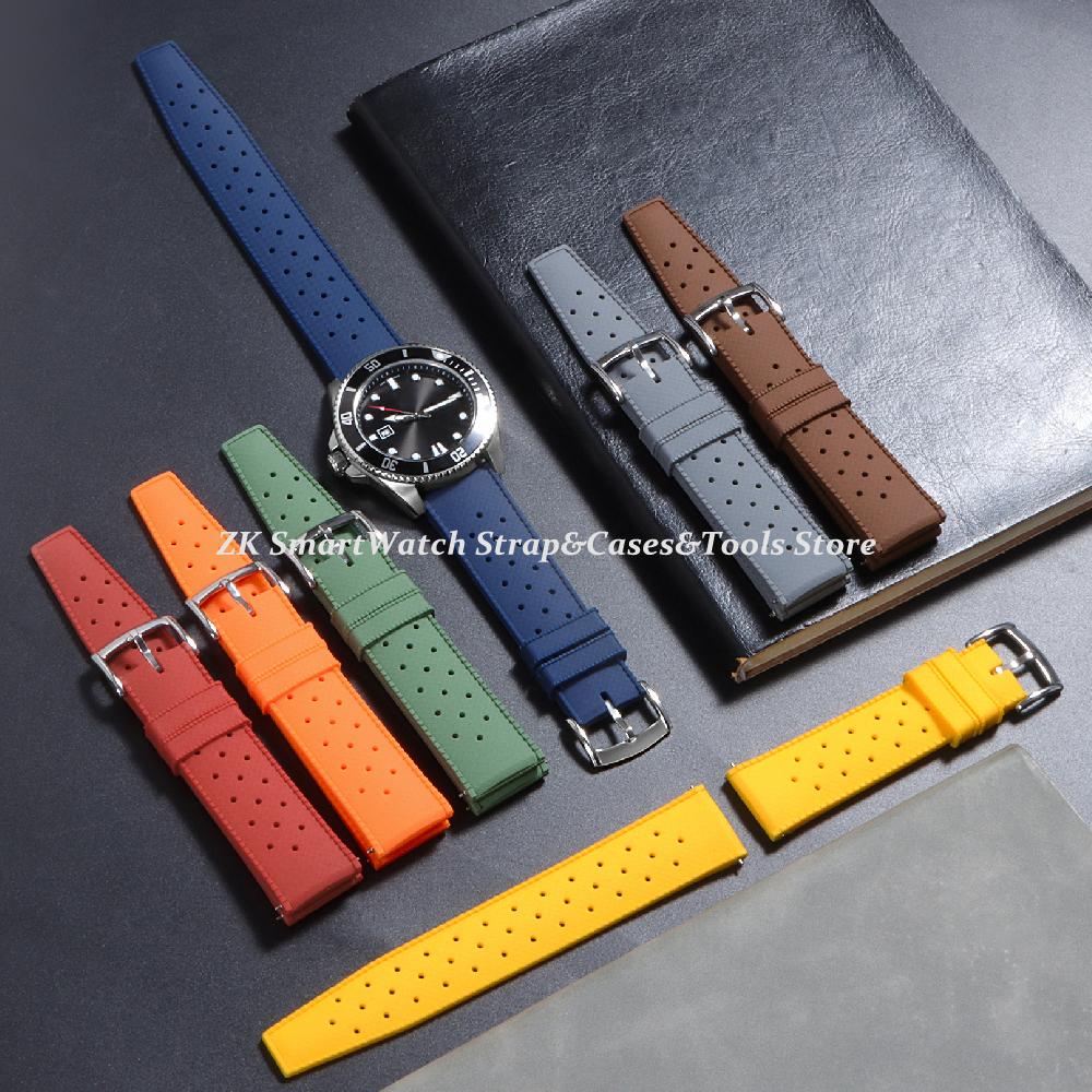 Classics Tropical Silicone Strap 20mm 22mm Watch Band for Seiko for Oris Watch Replacement Watch Bracelet Men Lady Wrist Belt