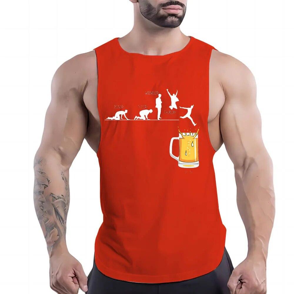 Pánská ležérní sportovní vesta Four Seasons s kulatým výstřihem, kreativní grafikou, 2D potiskem, jednoduchá móda, prodyšné tílko bez rukávů