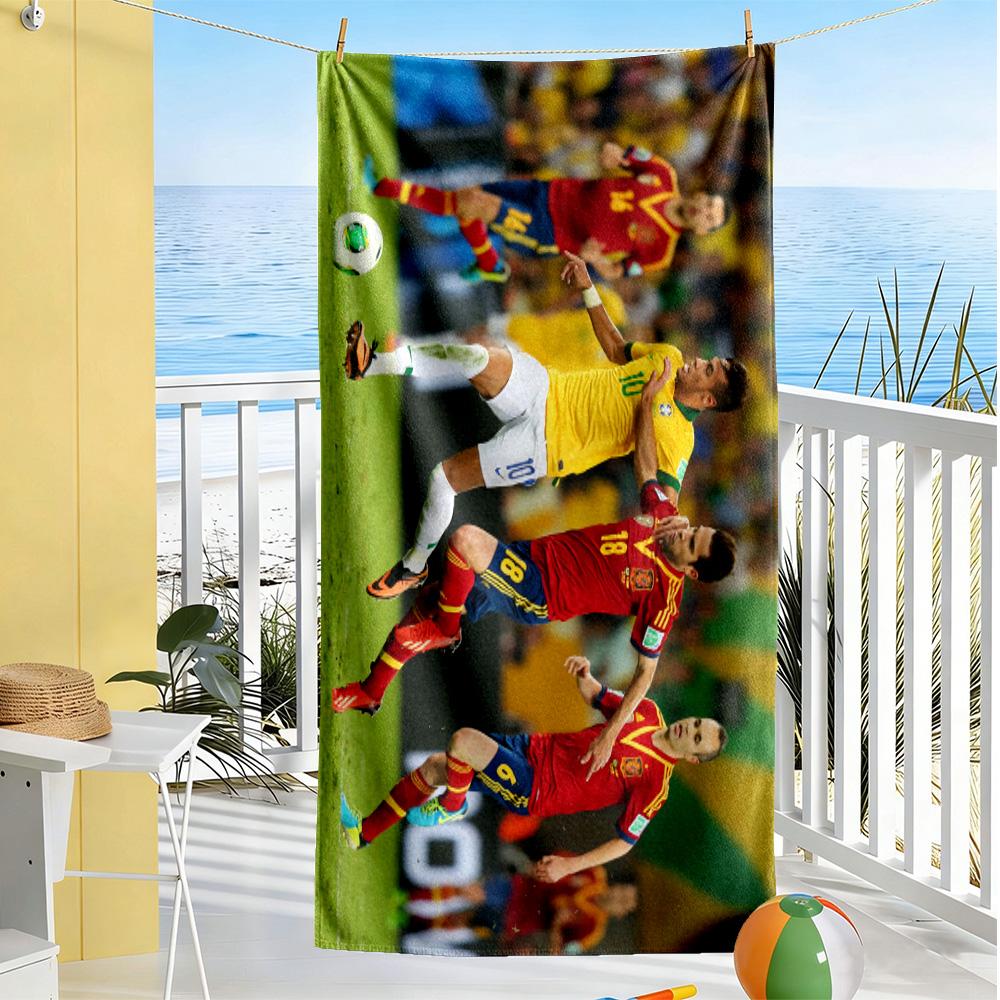 Neymar Psg Fly Emirates Beach Towel Super Soft Microfiber Quickdry Fabric Comfortable Lightweight Perfect for Traveling Yoga Camping and Swimming