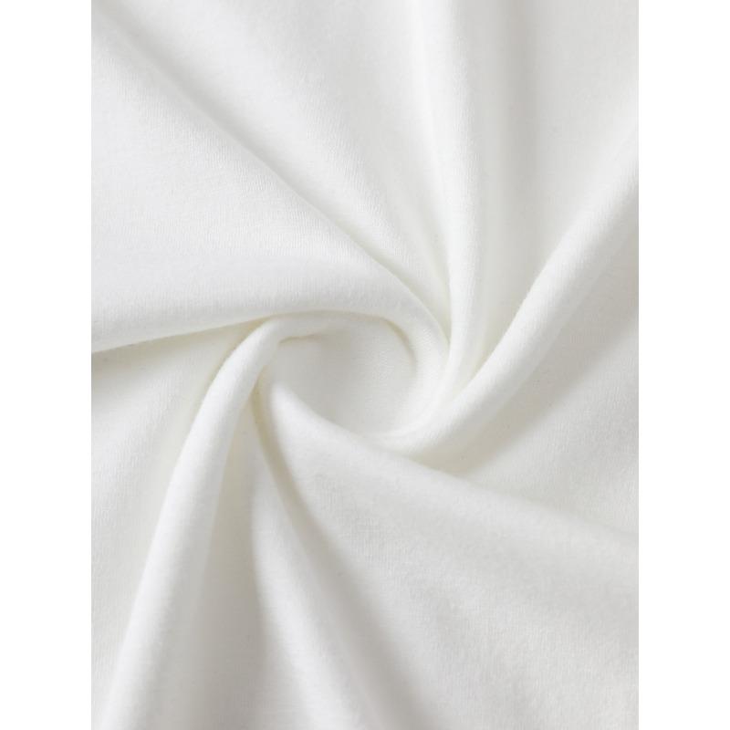 European sizes El Secreto De La Felicidad Es Letter Print T-shirt, Short Sleeve Crew Neck Casual Top for Summer & Spring