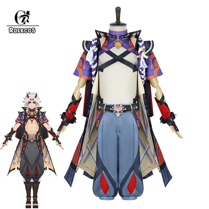 Game Genshin Impact Arataki Itto Cosplay Costume Handsome Cosplay For Men Outfit Costume Halloween Full Set