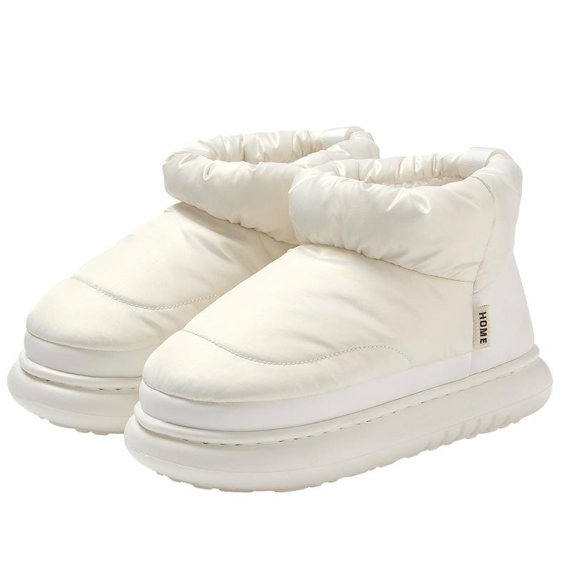 Damen Wasserdichte Daunenslipper - Warm, Weich, Dicke Sohle, Plus Samt für Herbst/Winter Heimgebrauch