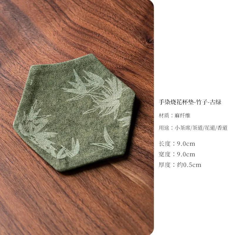 Coasters Vintage Embroidery Tea Coasters Tea Accessories Tea Cup Holder Household Insulated Coasters